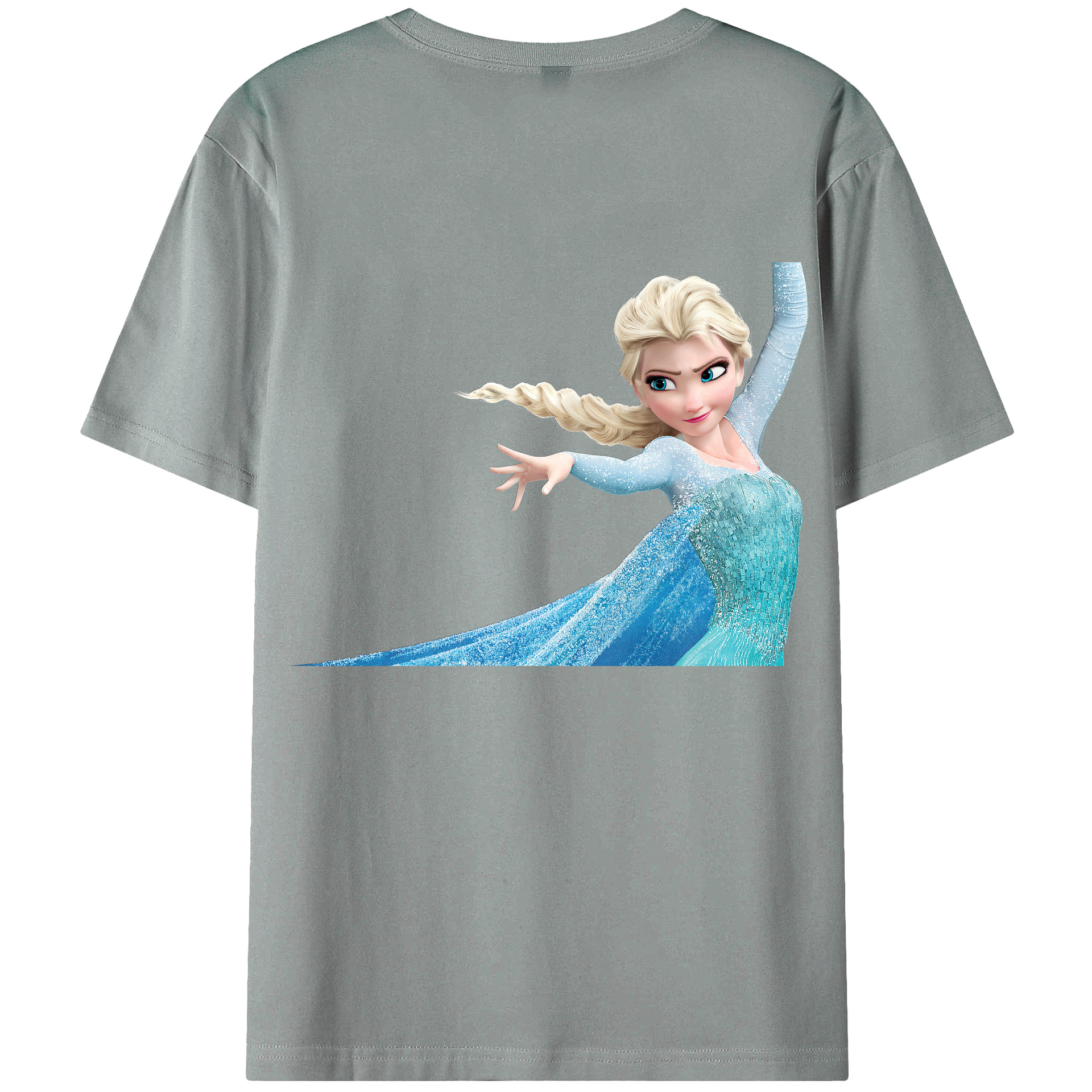 （画像用） アナと雪の女王 アンナ エルサ Frozen Anna Elsa 綿100％ メンズ半袖Tシャツ（バックプリント） 通気性